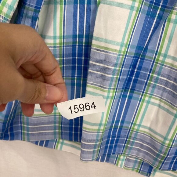 Isaac Mizrahi Blue White Plaid Snap Button Soft Stretch Jacket size 2X - Picture 11 of 11